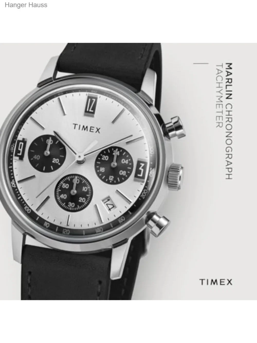Men's Marlin 40mm Chronograph Watch - Natural Leather Strap Steel Case
